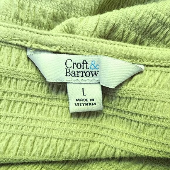 Croft & Barrow Tank Top Womens Size L Large Light Green Crinkle Pullover Stretch - Picture 6 of 8